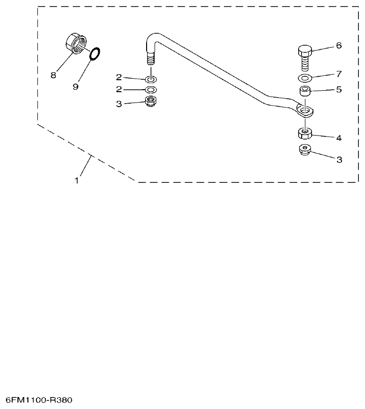 Yamaha F25G STEERING GUIDE parts diagram